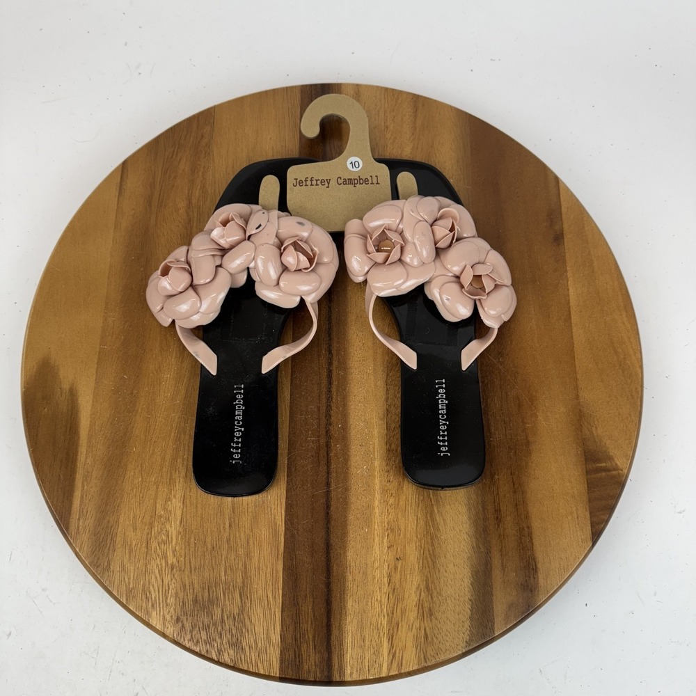 New Womens Jeffrey Campbell Floralee Pink Jelly Thong Flip Flops Sandals Size 10
